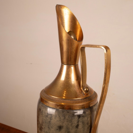 Termo Macabo de pergamino gris y latón Cusano Milanino, Italia 1960 – Carritos de bar, Brass (photo 8 of 18)