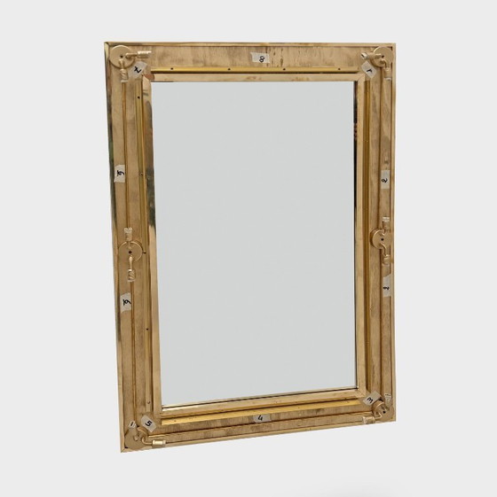 Image 1 of Mid-century Modern Italian Sculptural Backlit Mirror in Murano Glass and Brass