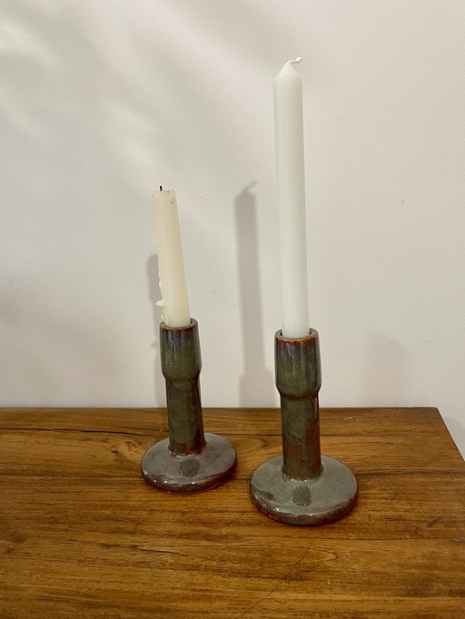 Paar Porzellankerzenständer