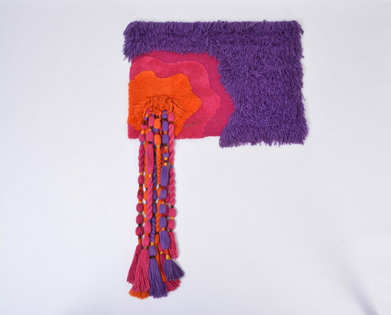 Image 1 of Bunter Wandteppich eines deutschen Künstlers aus den 1970er Jahren von Ewald Kröner für Schloss Hackhausen