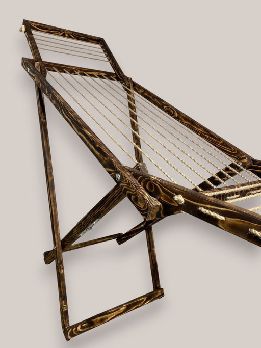 Étendoir à linge vintage en bois, séchoir à linge : Meuble rustique pliable NEUF