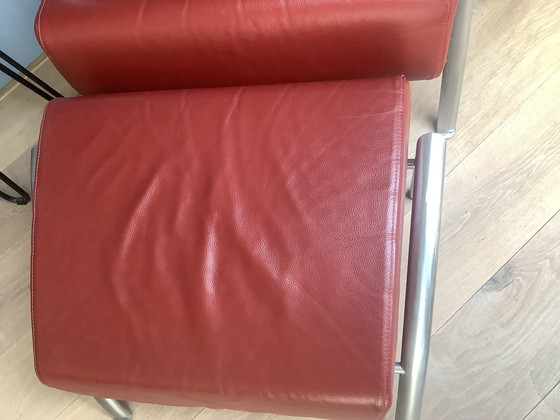 Image 1 of Harvink lederen Club fauteuil met hocker