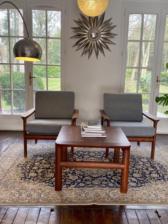 Image 1 of Ensemble de salon scandinave en teck massif – Komfort, Danemark, années 1960