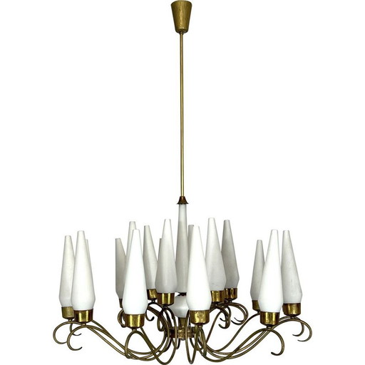 Vintage chandelier 18 lights by Arredoluce Monza, Italy 1950