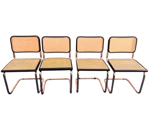 Conjunto de 4 sillas Cesca B32 negras: diseño inspirado en Marcel Breuer