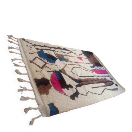 Alfombra bereber de diseño - toque marrón - alfombra marroquí hecha a mano - 247x152 cm