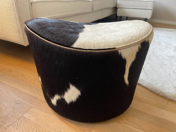 IKEA Niels Gammelgaard Pouf Rotatif en Peau de Vache 2006 – Poufs & repose-pieds, Cuir (photo 13 of 13)