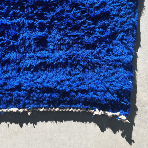 Image 1 of Handgewebter Berberteppich aus 100% Wolle Blau Klein