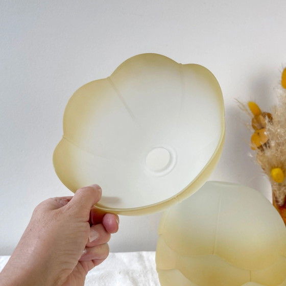 Lampada a Sospensione Plug-in con Paralume in Vetro Smerigliato Ambrato Vintage – Luce Morbida – (photo 10 of 14)