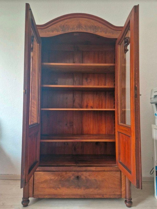 Antique display cabinet circa 1880, walnut, Louis-Philippe – vitrinekasten, Wood (photo 2 of 5)