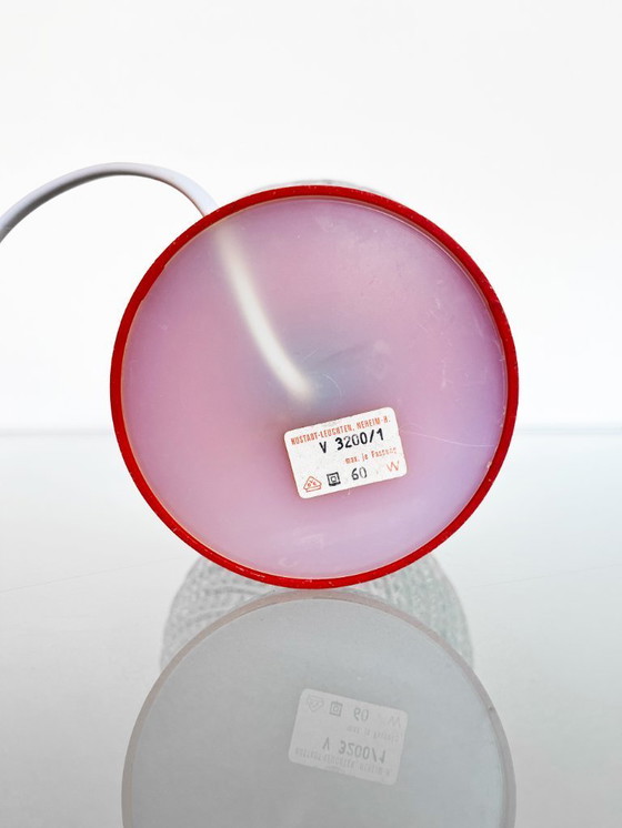 Image 1 of Vintage Hustadt Leuchten red table lamp