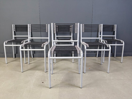 Image 1 of Set of 6 Sandow dining chairs by rene Herbst, 1980s 