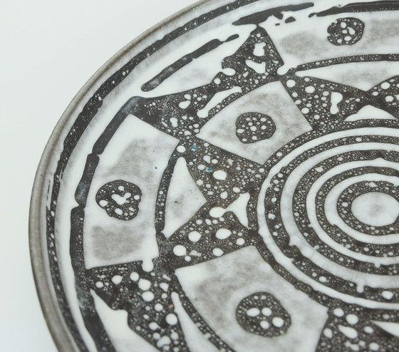 Image 1 of grande ciotola carstens piatto decorato ankara smalto grigio e marrone no. 1075-31 ceramica metà secolo 1960 wgp