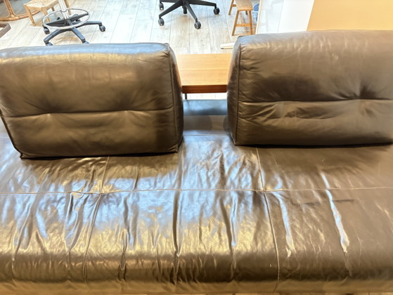 Rolf Benz Modular Leren Bankstel mit Houten Plateaus und Tafels – Modulare Sofas, Calfskin, Leather (photo 3 of 6)