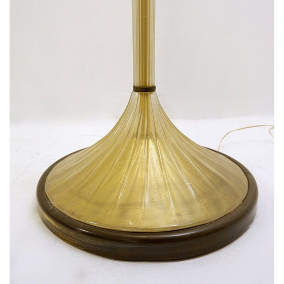 Image 1 of Vintage Murano Table Lamp Barovier & Toso 'Cordonato D'Oro' 1950s