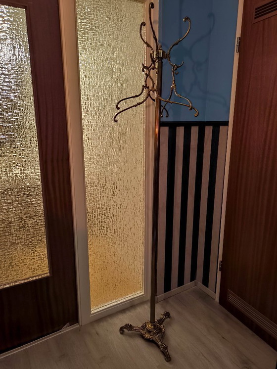 Image 1 of Messing kledingkast, kapstok, kledingrek, + 3 hangers