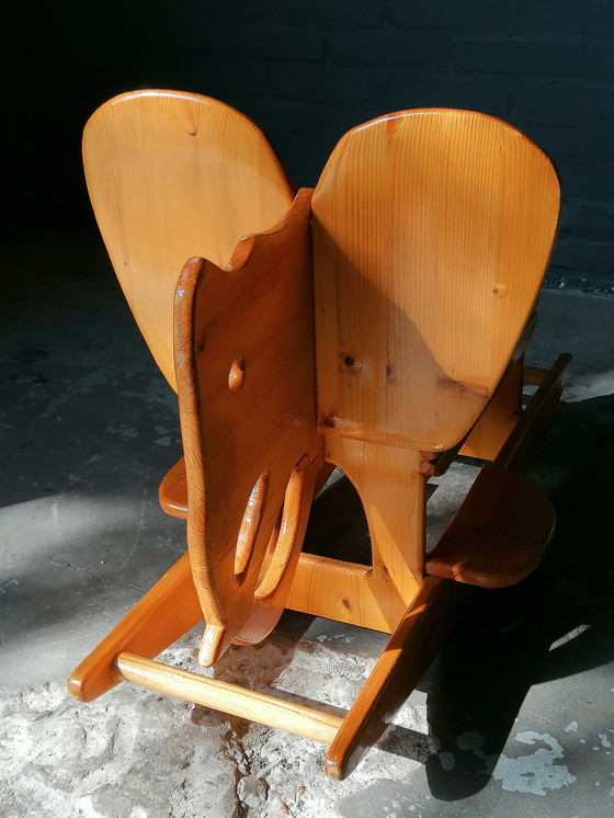 Image 1 of Scandinavische Schommelende Olifant Houten Vintage Kinderspeelgoed