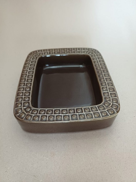 Gunnar Nylund voor Rörstrand "Kub" Steengoed Vide-Poche / Schotelkom / Asbak jaren 50 – Schalen, Ceramic (photo 3 of 10)
