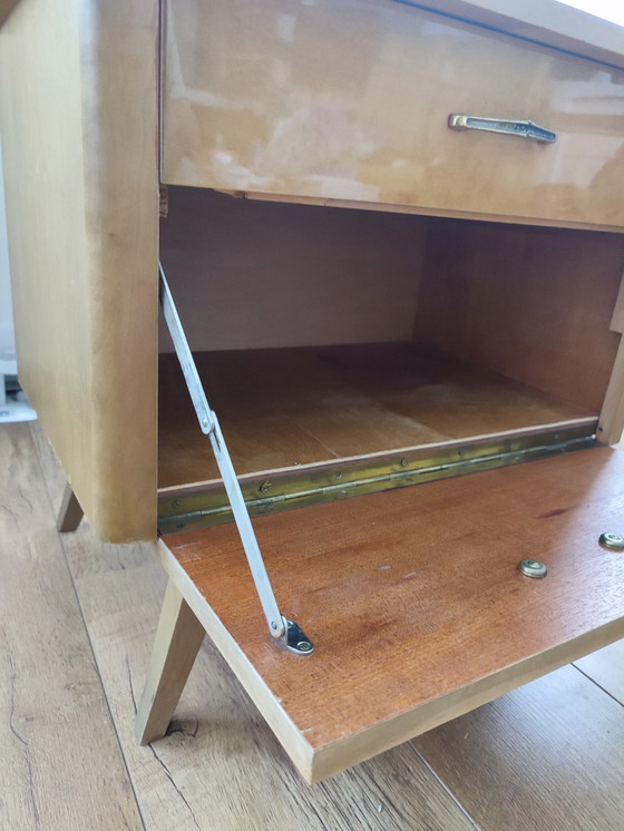 Image 1 of Vintage Nachtkast nachtkastje hout lade 