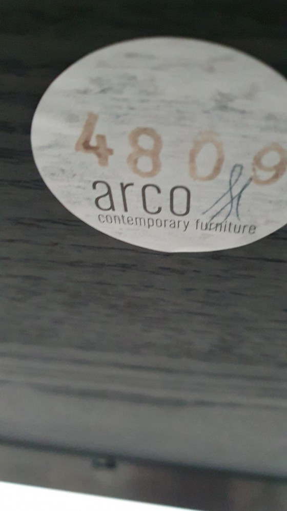 Image 1 of Arco Tisch aus reiner Eiche, geräuchertem Edelstahl, niederländisches Design, 210 x 90
