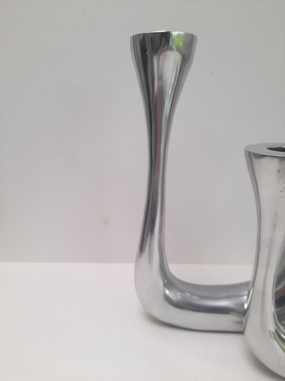 Image 1 of Paar Doppelkerzenständer aus Aluminiumguss