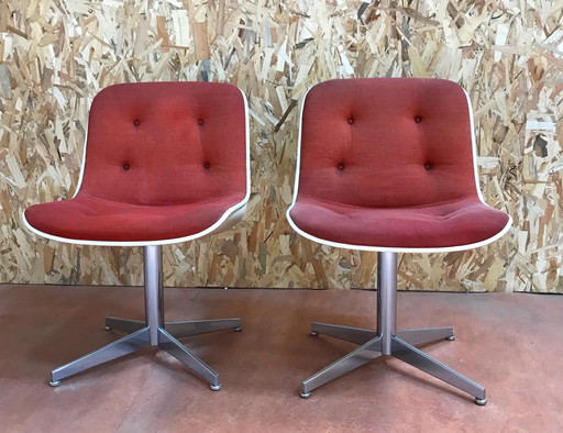 2 Strafor Steelcase armchairs by Randall Buck from the '70s
