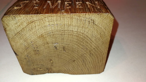 Image 1 of Statuetta antica vintage in legno massello intagliato dell'abate St Méen / anni '50