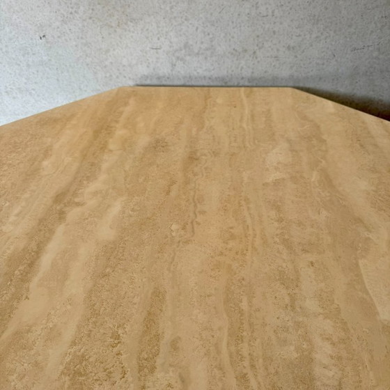 Image 1 of Mid-century Travertine octagonal dining table Italian design