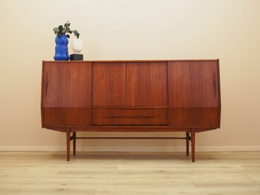 Teakhouten highboard, Deens ontwerp, jaren 60, gemaakt in Denemarken.