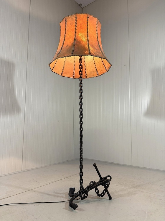Image 1 of Lampadaire en chaîne avec base en ancre 1960s