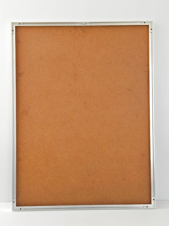 Image 1 of Vintage brushed steel picture, 1970s, Don Quixote, 70s Space Age, 1970s