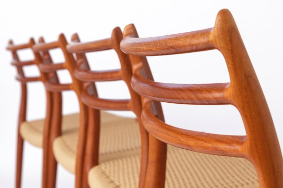 Image 1 of 4 de 8 Sillas de comedor Niels Otto Møller Modelo 78 | Teca danesa, estilo moderno de mediados de siglo | 1968