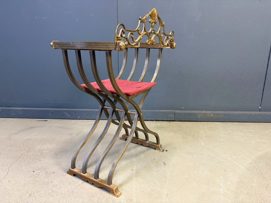 Silla Dante de estilo renacentista, década de 1960. – Sillas y sillones, Metal, Textile (photo 7 of 13)