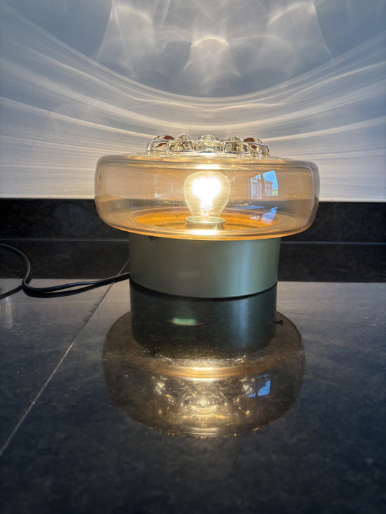 Lampada da tavolo / plafoniera in vetro Vintage RZB anni '70 Space Age – Rudolf Zimmermann Bamberg, Applique (photo 7 of 8)