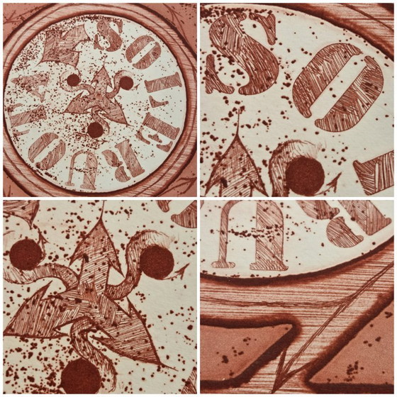 Image 1 of Giò POMODORO (Signic Abstraction). "Sun" - Etching/Aquatint. Rare Artist's Proof (PA)