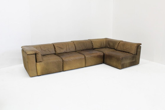 Image 1 of Divano modulare vintage in pelle di Straub, anni '70