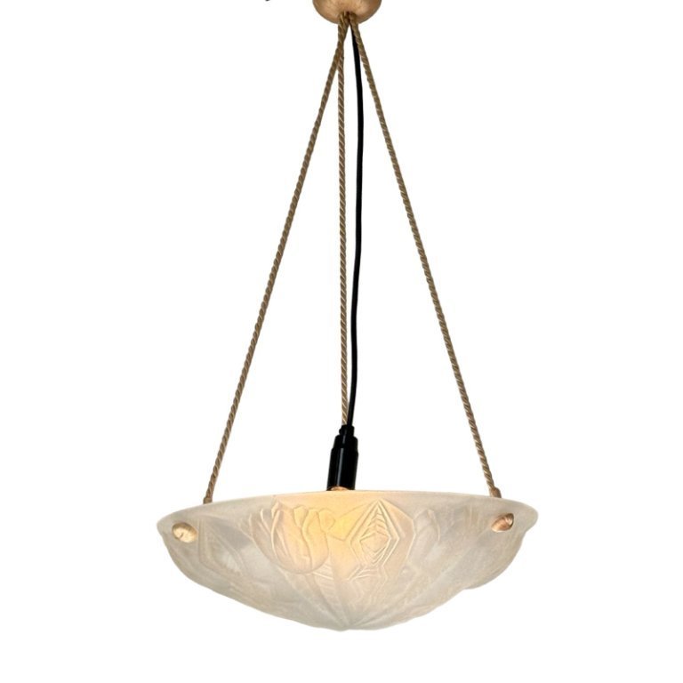 Art Déco - Lámpara de techo - Francia - Al estilo de Degue - Cristal mate