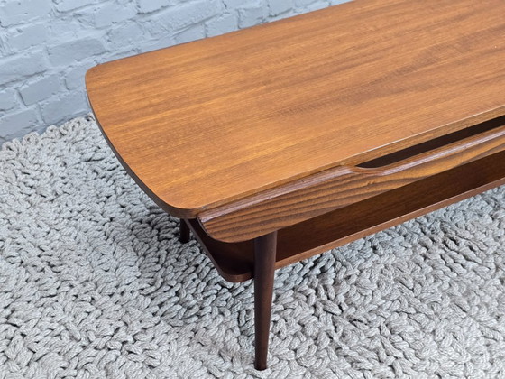 Image 1 of Mid-Century Design Rectangle Teak Wooden Coffee Table Attributed to Louis Van Teeffelen for Wébé, The Netherlands, 1960s.
