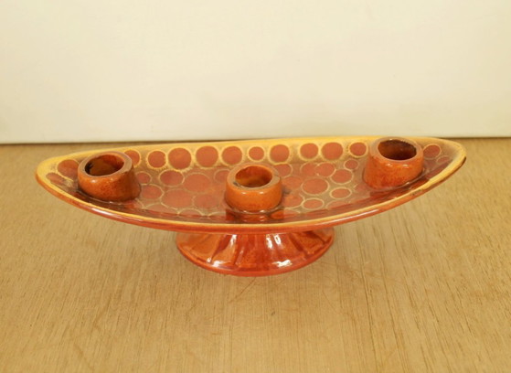 Image 1 of Germany ceramic candlestick Jasba Keramik, 60s-70s fat lava style