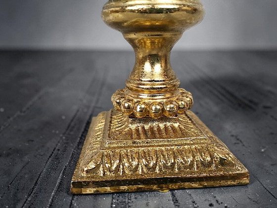 Image 1 of Itailan Hollywood Regency style tall ceramic buffet lamp