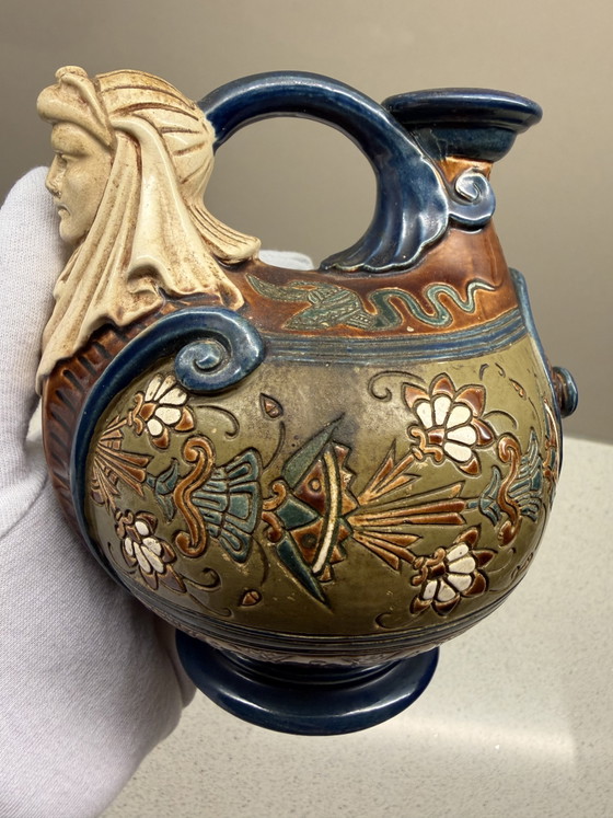 Majolika-Krug im ägyptischen Stil, um 1880. Gerbing & Stephan – Gerbing&Stephan, Dekorative Objekte, Ceramic (photo 11 of 15)