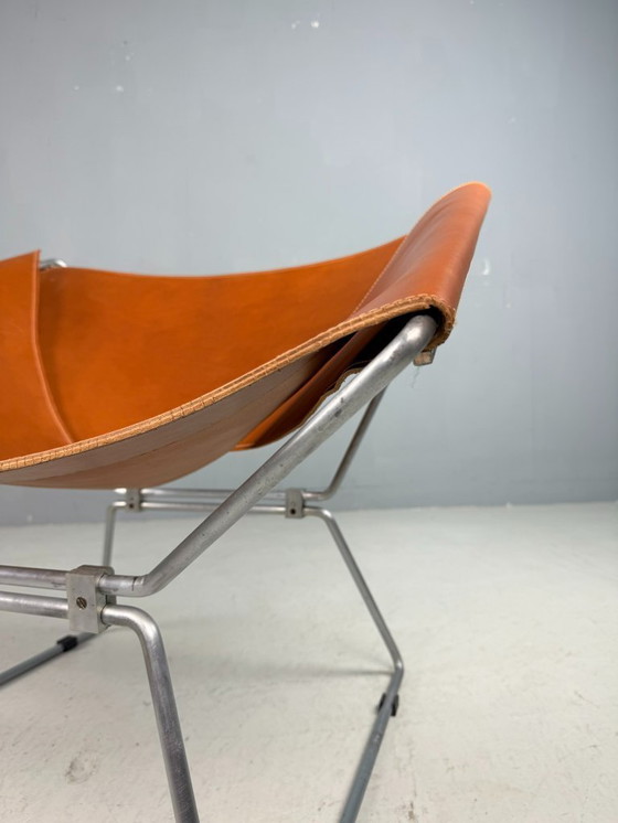 Image 1 of Poltrona in pelle cognac AP-14 di Pierre Paulin per A. Polak, 1955