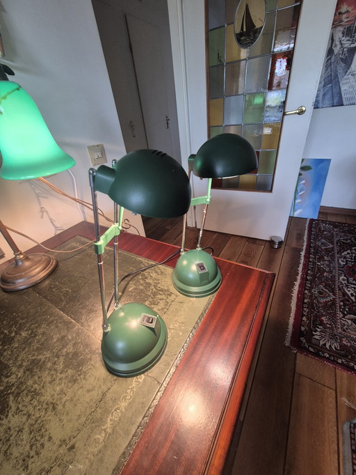 Trendy Dark Green Vintage IKEA desk lamps