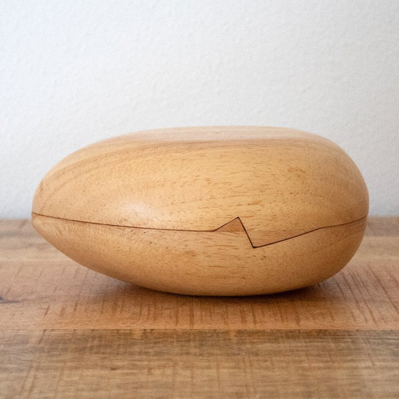 Image 1 of Light wooden box in the shape of an egg: modern design