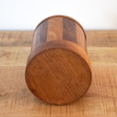 Barattolo di legno rotondo a righe, scatola unica
