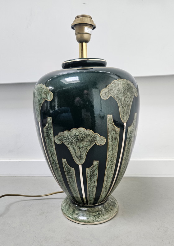 Image 1 of Porzellan-Tischlampe im Art-déco-Stil von Louis Drimmer