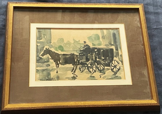 Toon Koster (1913 - 1989) - The Coachman – Paintings & Drawings, Paper (photo 3 of 6)
