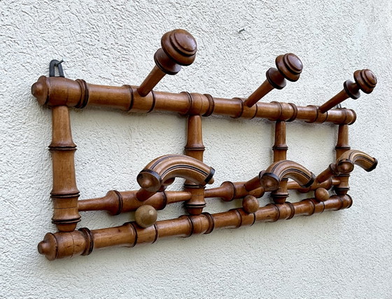 Appendiabiti da parete francese in finto bambù, fine XIX secolo – Wood (photo 3 of 6)