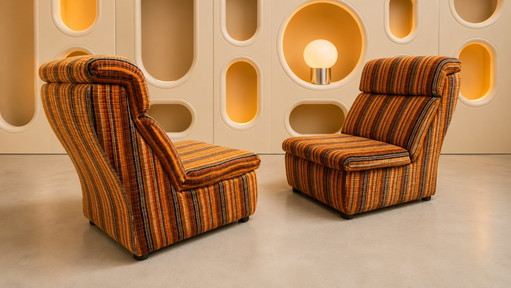 Paire de chauffeuse Space-Age – stoelen fauteuils, Textile, Velvet (photo 2 of 6)