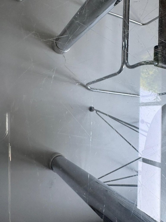 Image 1 of Japanese design glass dining table – 135 × 135 cm